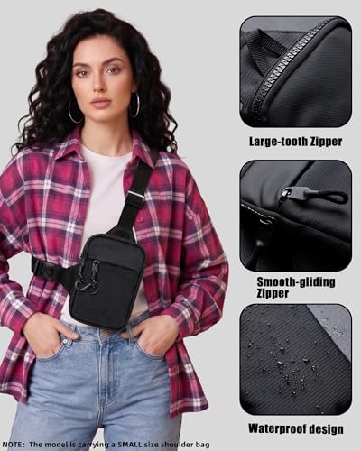 Peicees Sling Bag for Men Small Crossbody Bag Anti Theft Pack, Small Black - size: Small
