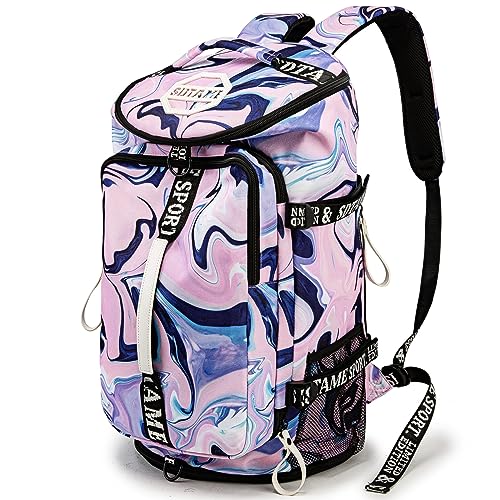Gym Duffle Bag Backpack,4‑Way Waterproof with Shoe Compartment Travel Laptop - color: Purple