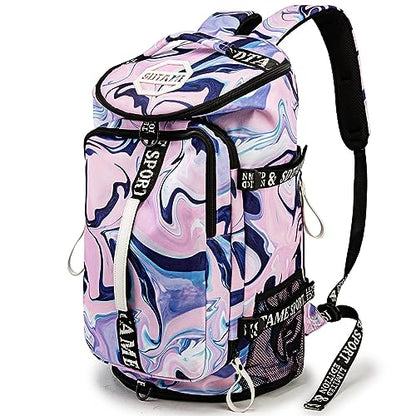 Gym Duffle Bag Backpack,4‑Way Waterproof with Shoe Compartment Travel Laptop - color: Purple