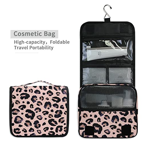 senya Hanging Travel Toiletry Bag Kit Makeup Case Cosmetics Organizer for Men Women (Leopard) - color: Leopard