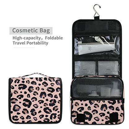 senya Hanging Travel Toiletry Bag Kit Makeup Case Cosmetics Organizer for Men Women (Leopard) - color: Leopard