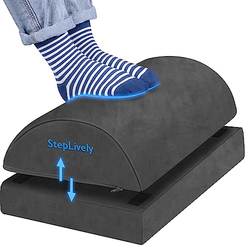 StepLively Foot Rest for Under Desk at Work, 2 Heights Foot Stool, Gray - color: Gray, size: Large