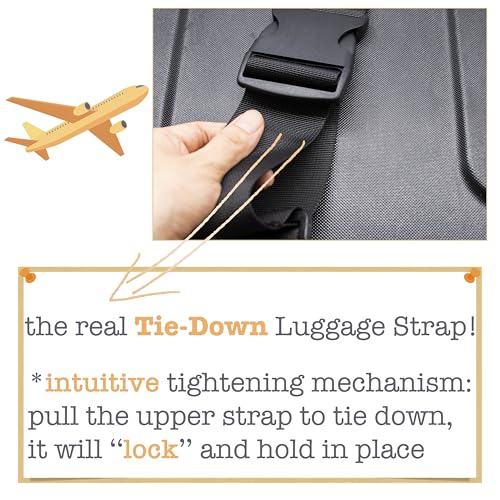 2-Pack Heavy Duty Luggage Straps - Short Adjustable Securing Belts for Small Suitcases and Duffle Bags, TSA Approved Travel Essentials (2" x 59") - Black - size: 29''-59'' long, 2'' wide