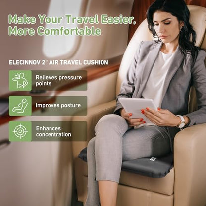 Inflatable Seat Cushion, Self Inflating Compact Stadium Seat Cushion - color: Gray-1pack