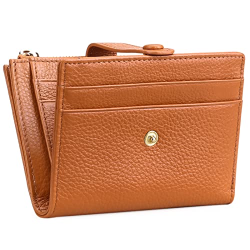 FALAN MULE Small Wallets for Women RFID Blocking Leather Womens Wallet - color: AQ-Earthy yellow