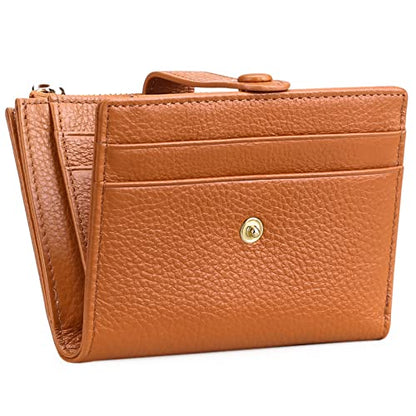 FALAN MULE Small Wallets for Women RFID Blocking Leather Womens Wallet - color: AQ-Earthy yellow