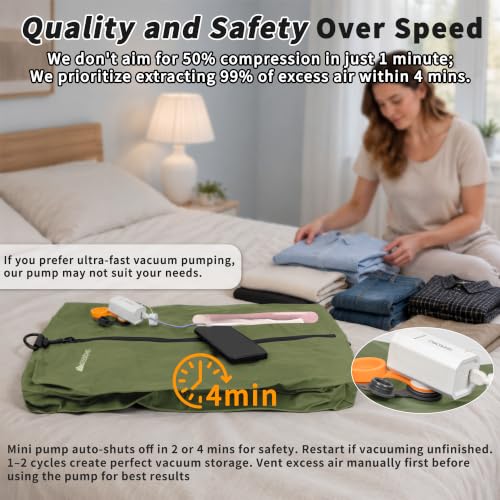 Vacuum Bag for Travel,IPX8 Waterproof Reusable Compression Bags - color: Green, size: 3 PC -With Pump