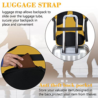 MATEIN Yellow Travel Laptop Backpack, 15.6 Inch Computer Student Bookbag - color: Yellow, size: 15.6 Inch