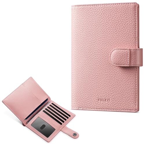 VULKIT Dual Passport Wallet for RFID 2 Passports Holder - color: Seashell Pink