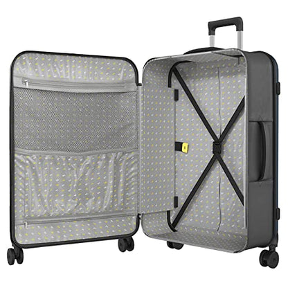 ROLLINK Foldable Flex 360 Medium Checked Suitcase 26” – Hardshell Luggage, Double Spinner Wheels, TSA Lock, Lightweight & Durable Travel Case – Scratch, Water & Impact Resistant (Atlantic Blue) - color: Atlantic Blue, size: Checked-Medium 26-Inch