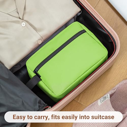 Elviros Hanging Toiletry Bag, Lightweight Travel Dopp Kit, Neon Green - color: Neon Green, size: Small