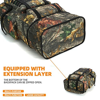 100L Hiking Camping Backpack MOLLE Rucksack Waterproof Traveling Daypack Durable High-Performance Backpack for Backpacking (Leaf camo100L) - color: Leafcamo