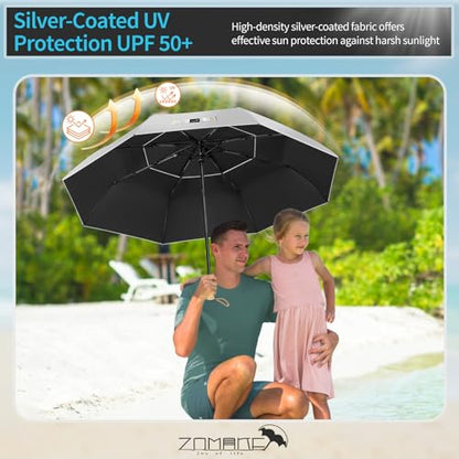ZOMAKE UV Umbrella for Sun Protection, Travel Compact Sun Umbrellas 46Inch - color: B:Silver,Black a