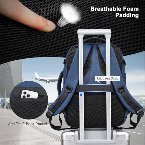 30L Travel Backpack For Women Men Flight Approved Carry-On Laptop Blue - color: Blue-15, size: 15-inch