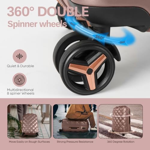 25'' Luggage,Expandable,PC Hardshell Suitcases w/Wheels - color: ROSEGOLD, size: 25 inch Single Piece