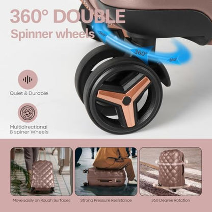 25'' Luggage,Expandable,PC Hardshell Suitcases w/Wheels - color: ROSEGOLD, size: 25 inch Single Piece