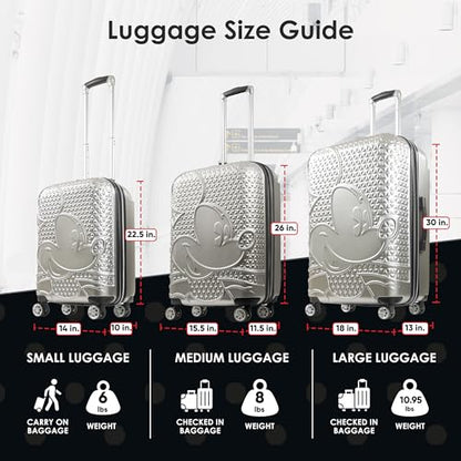 Mickey Mouse Rolling Luggage FŪL Disney Luggage 26" Silver - color: Mickey Mouse - Silver, size: 26 Inch