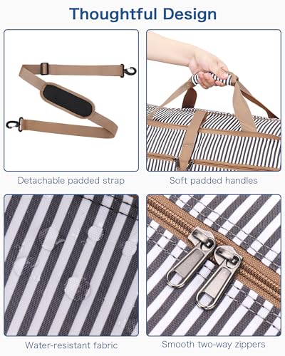 100L EXTRA LARGE Foldable Waterproof Travel Duffle Bag for Men and Women - color: Stripe, size: 100L