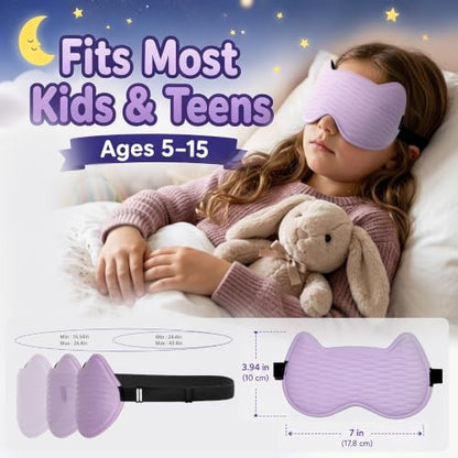 Kids Sleep Mask, 3D Contoured Kids Eye Mask for Sleeping - color: Purple
