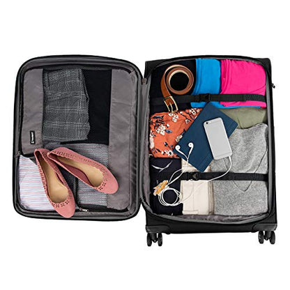 Travelpro Tourlite Softside 3-Piece Set, Expandable Luggage, 4 Spinner Wheels, Lightweight Suitcase, 21" Carry-On, 25" Checked Medium, 29 Check Large, Black - color: Black, size: 3-Piece Set (21/25/29)