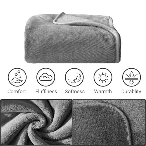 Travel Blanket Pillow, Soft Airplane Blanket 2-in-1, Travel Blanket Airplane Compact with Bag, Travel Essentials Accessories for Plane and Car,60x40 Grey - color: Grey