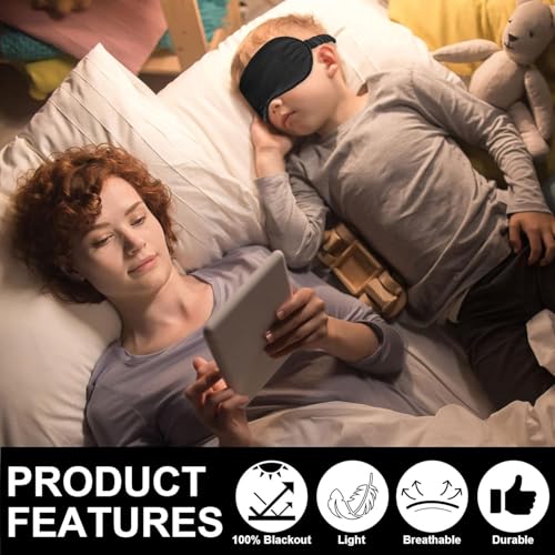 IEKEODI 4 Pack Sleep Masks, Blackout Eye Masks for Sleeping,(4 Black) - color: 4 Black