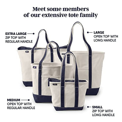 Lands' End Zip Canvas Tote - color: Natural/Bright Spruce, size: X-Large