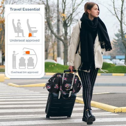 TOPDesign Travel Duffel Bag, Puffy Carry On Overnight, Gym Bag w/Wet Pocket - color: Flower