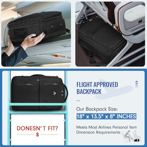 MATEIN Carry on Backpack, 40L Flight Approved Large Travel Laptop Backpack (Pack of 3) - color: Black, size: X-Large (Pack of 3)