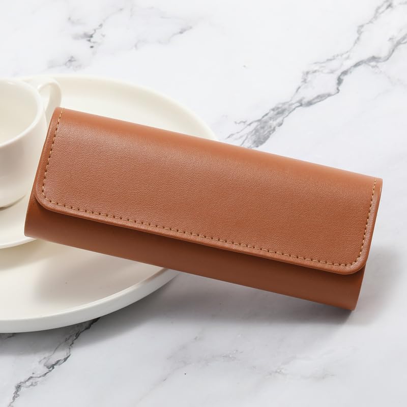 HSYMQ 3PCS Glasses Case, Eyeglasses Case Hard Shell, Reading Hard Glasses Cases for Women Men - color: Black Brown Maroon