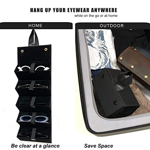 Longjet Sunglasses Organizer Travel Glasses Case Eyeglasses Storage Box - color: Full Black