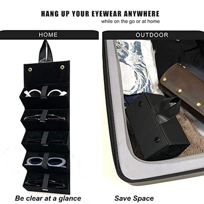 Longjet Sunglasses Organizer Travel Glasses Case Eyeglasses Storage Box - color: Full Black