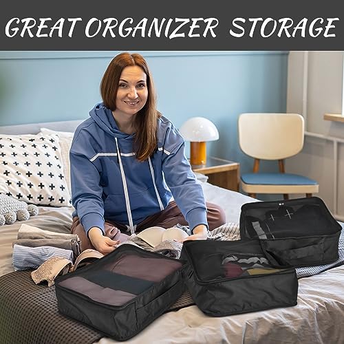 Silkfly 12 Pcs Packing Cubes for Travel,XL, L, M,Classic,Black - color: Black, size: XL, L, M, style: Classic