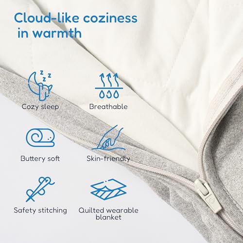 TotAha Toddler Sleep Sack 1.0 TOG, 2T-3T-4T, Wearable Blanket Sleep Bag - color: Cloud, size: 2T-4T