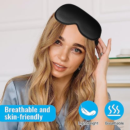 Sleep Mask for Lash Extensions, 3D Contoured Weighted Eye Cover - color: Black