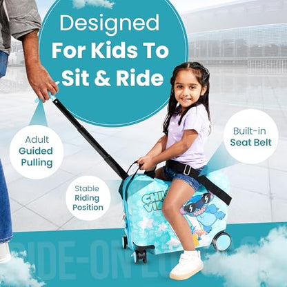 Disney Stitch Chill Vibes Children's Ride-On Luggage - color: DSC Chill Vibes