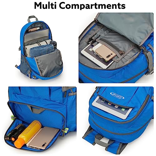 G4Free 40L Lightweight Packable Hiking Backpack, Waterproof Travel Daypack - color: Blue