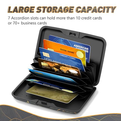 Credit Card Holder, Mini RFID Small Aluminum Card Wallet Business Card Case - color: Cool Abstract Mountain