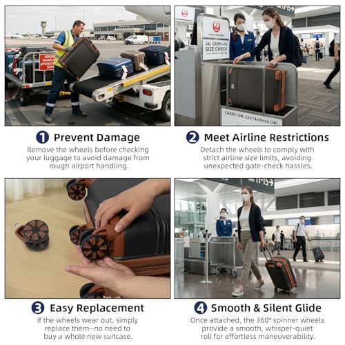 Cobens Luggage Sets 5 Piece, Expandable Suitcases, 20/24/28inch, Blue - color: Blue