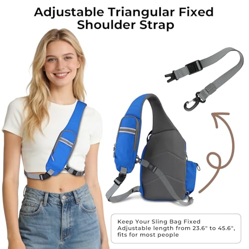 Crossbody Sling Bag, RFID Travel Hiking Sling Backpack, Compact EDC Bag - color: Blue