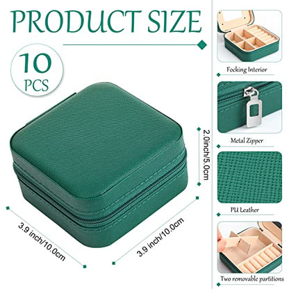 Bucherry 10 Pcs Mini Travel Jewelry Case with Mirror - color: Mixed Colors