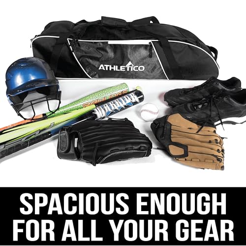 Athletico Rolling Baseball Bag Black