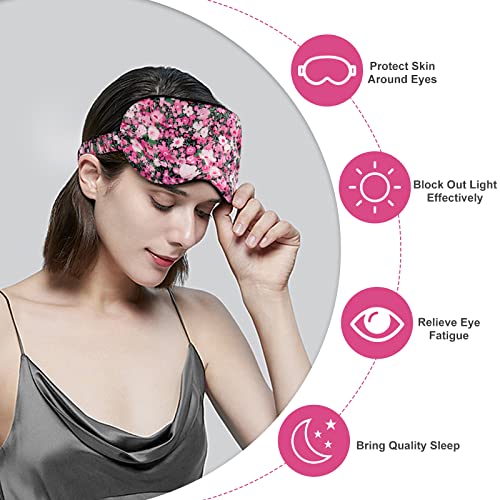 OLESILK 100% Mulberry Silk Sleep Mask for Women - Zero-Pressure Blackout - color: Pattern 2