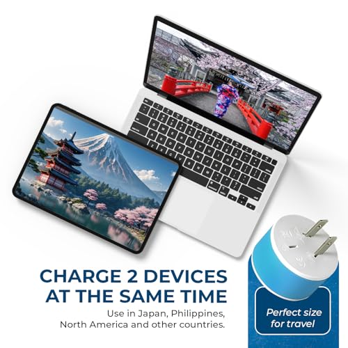 OREI Japan, Philippines Power Plug Adapter with 2 USA Inputs - Travel 3 Pack - Type A (US-6) Safe Use with Cell Phones, Laptop, Camera Chargers, CPAP, and More - style: Type A-Japan Philiipines