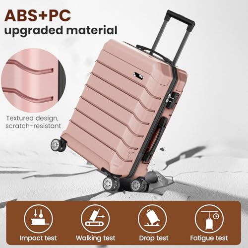Luggage Sets 3 Piece Lightweight Hardshell Suitcase（Rose Gold - color: RPSE GOK