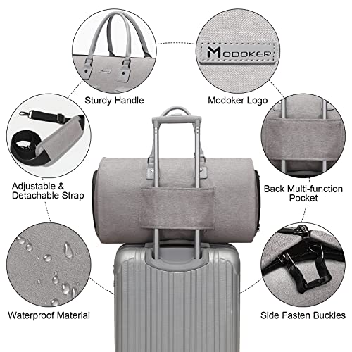 Garment Duffle Bags for Travel,Carry on Garment Bag with Shoe Compartment - color: Light Grey