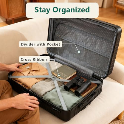 Luggage Sets 3 Piece, ABS Hardside Suitcase Set (20/24/28) with Spinner Wheels, TSA Security Lock, Airline-Approved Carry-On & Lightweight Large Checked Luggage for Business, Travel, Family Vacations - color: Black, size: 3-Piece Set