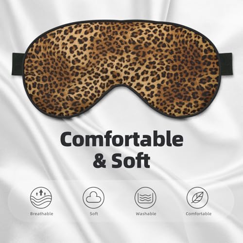 Abstract Brown Leopard Sleep Mask Eye Cover Soft for Nap Meditation - color: Abstract Brown Leopard