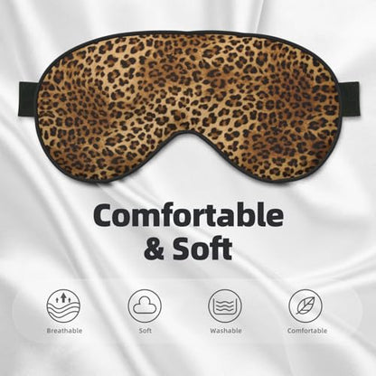 Abstract Brown Leopard Sleep Mask Eye Cover Soft for Nap Meditation - color: Abstract Brown Leopard