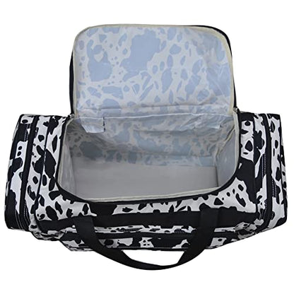NGIL Canvas 23" inch Duffle Bag (Cow Splatter-Black) - color: Cow Splatter-Black